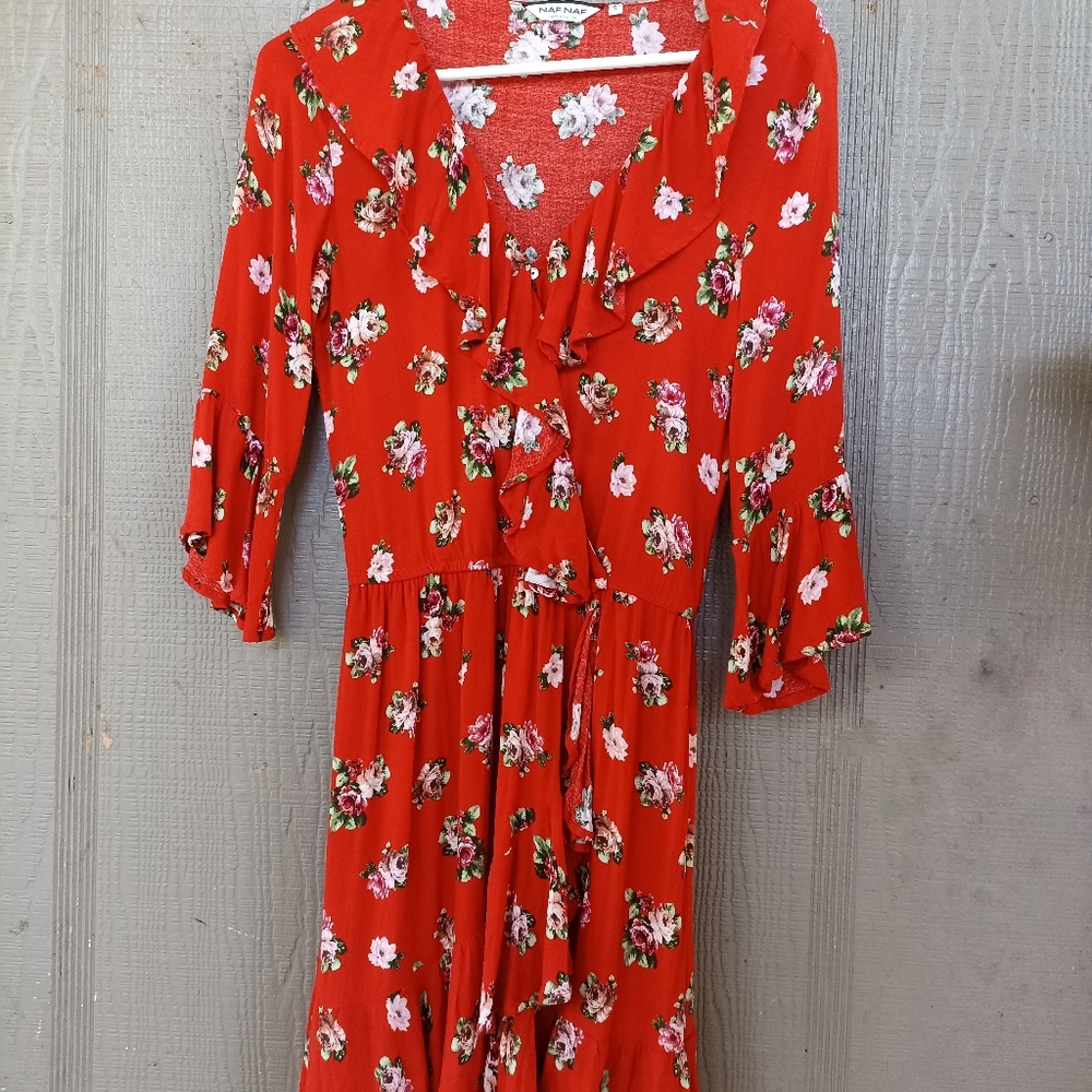 Beautiful floral red dress